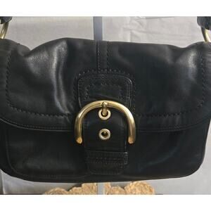 VTG Coach Soho Pocket Flap Ladies Black F11842 Bag Good Condition
